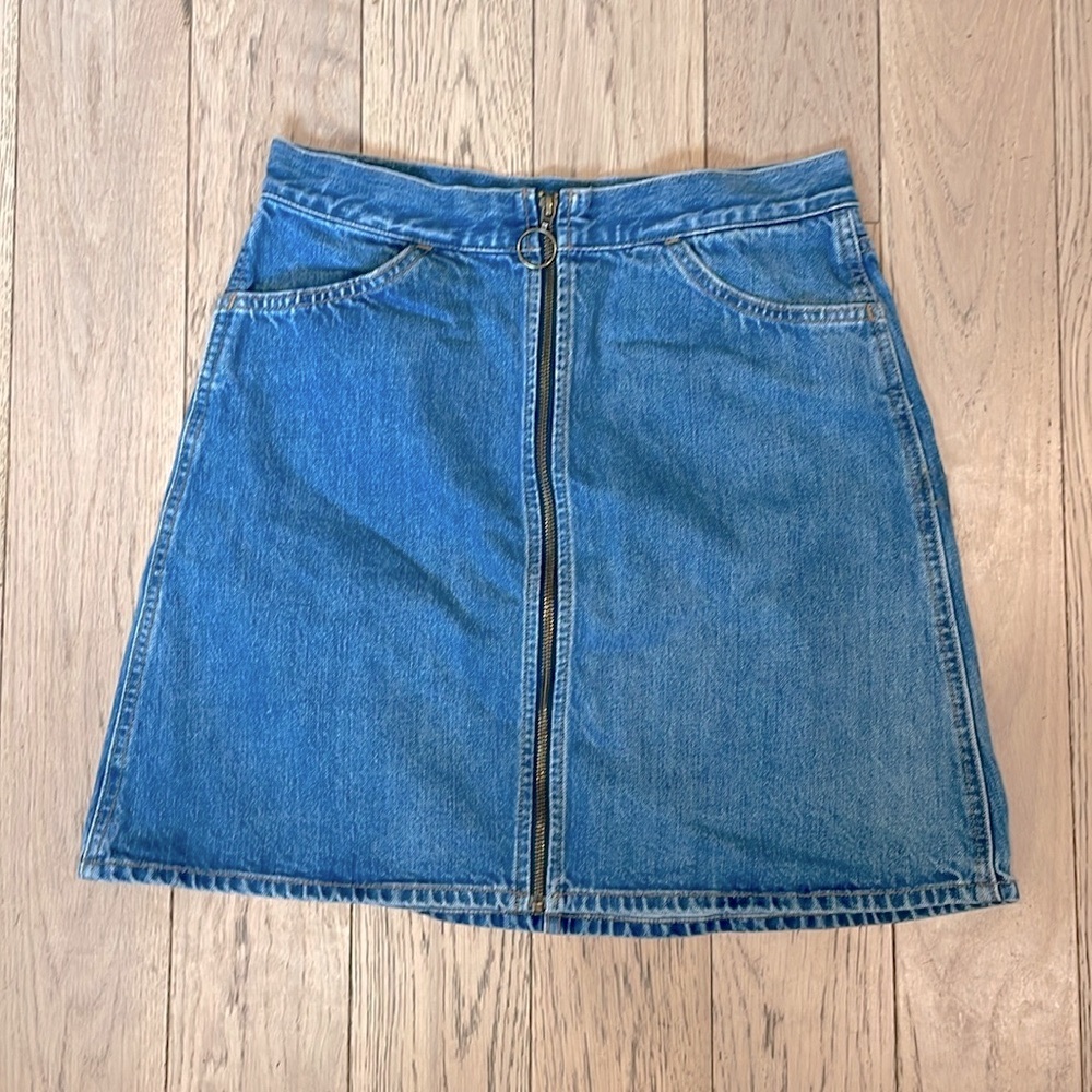 Levi's Orange Tab A-line Denim Skirt with Front Zip